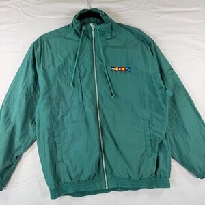 Vintage Catalina Sport Windbreaker Jacket Medium Green Nautical Sailing 90s
